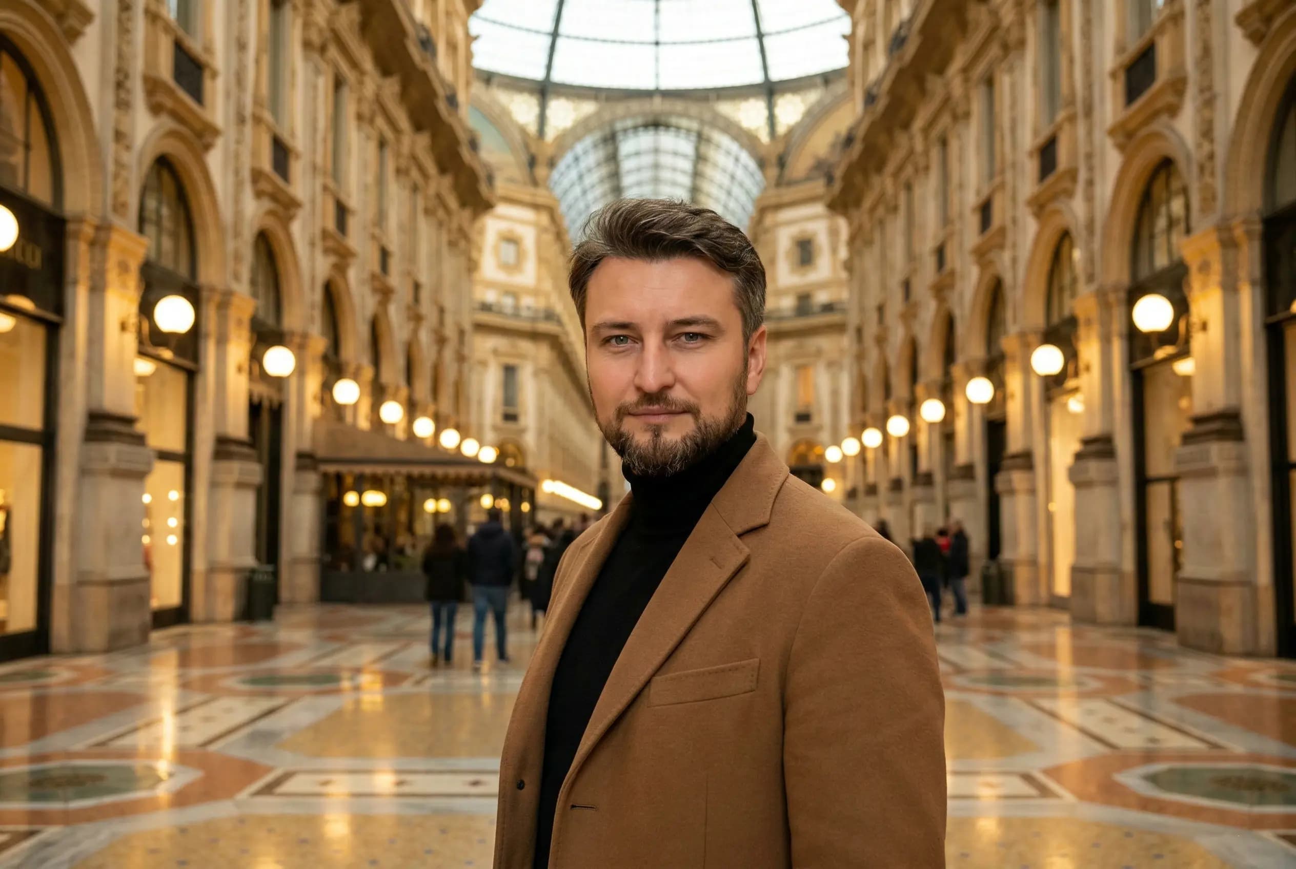 Vasyl Pavlyuchok at Galleria Vittorio Emanuele II, Milan