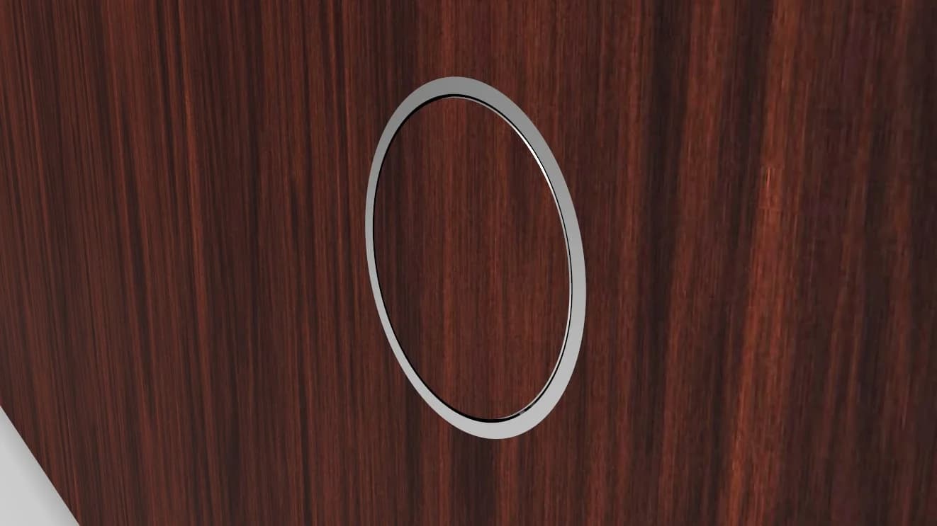 Halo handle flange at angle